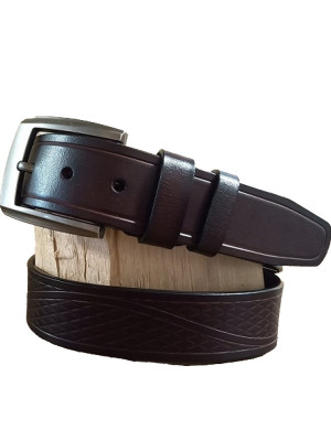 Moški Usnjen Pas Temno Rjav