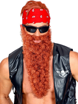 Duga Kovrčava Brada s Brkovima Maxi – Smeđa