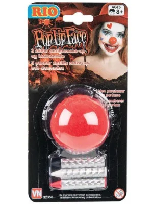 Make-up Set za Klauna s Nosom