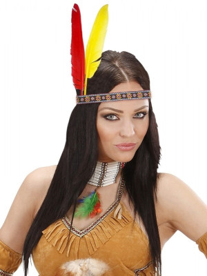 Indijanska Traka za Glavu s Perjem