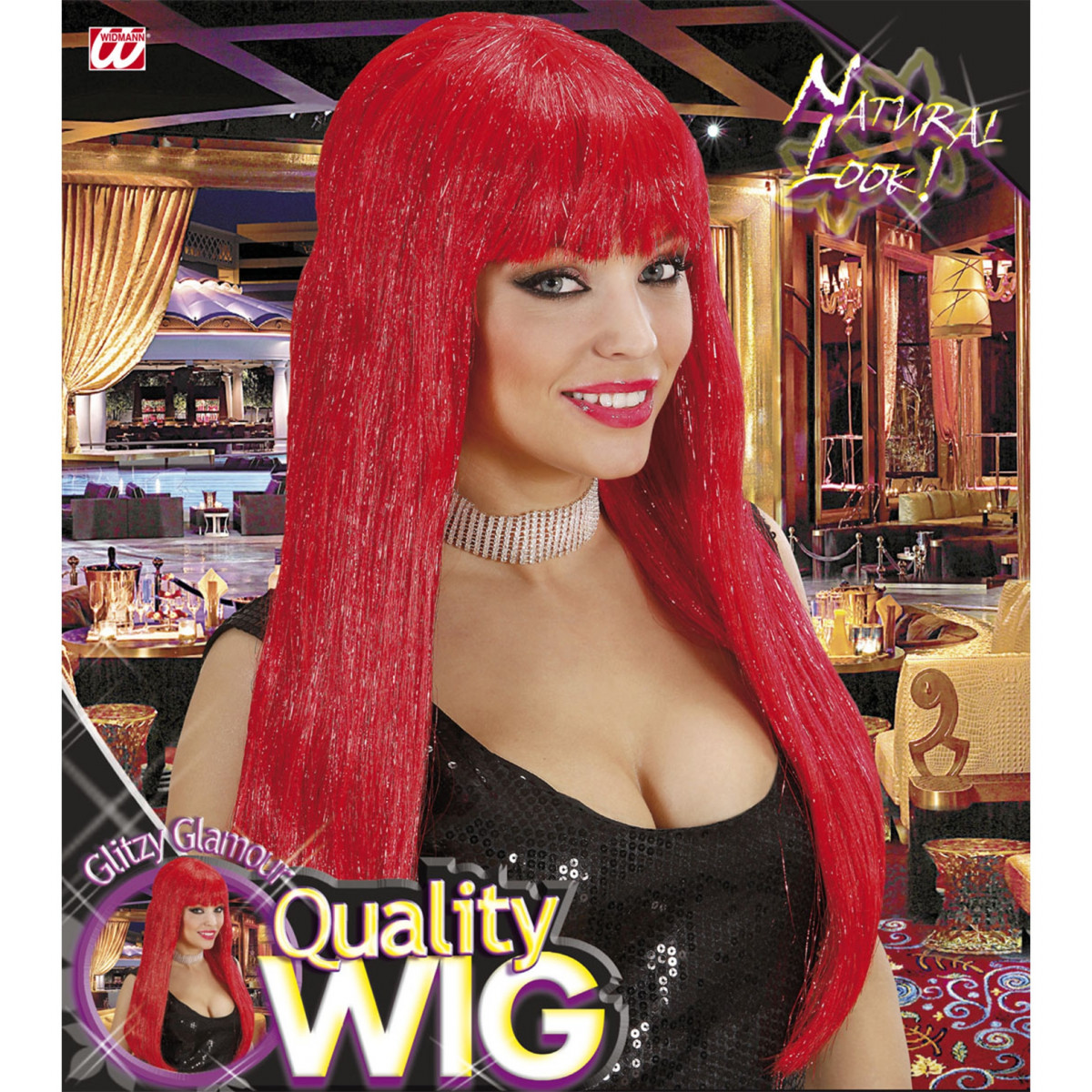 Dolga rdeča ženska lasulja Glitzy